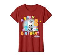 DreamWorks Gabby’s Dollhouse Happy 8th Birthday T-Shirt, Damen, Cranberry, 3XL