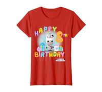 DreamWorks Gabby’s Dollhouse Happy 8th Birthday T-Shirt, Damen, Rot, 3XL