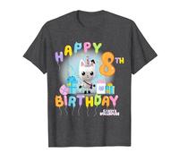 DreamWorks Gabby’s Dollhouse Happy 8th Birthday T-Shirt, Herren, Anthrazit Meliert, 4XL