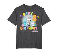 DreamWorks Gabby’s Dollhouse Happy 8th Birthday T-Shirt, Herren Große Größen, Anthrazit Meliert, 3X Tall