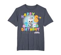 DreamWorks Gabby’s Dollhouse Happy 8th Birthday T-Shirt, Herren Große Größen, Blau Meliert, 2X Tall