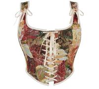 Dreay Damen-Korsett im Vintage-Stil, Schnürung, Schnürung vorne, Bustier, Shapewear Top, Renaissance-Korsett für Damen, Cream, Small