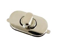 Drehschnallenzubehör, 2 Stück 35 x 18 mm Metall-Taschenverschluss, Handtasche, Drehverschlüsse, oval, drehbar, Hardware-Zubehör(Silver)