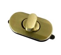 Drehschnallenzubehör, 2 Stück 35 x 18 mm Metall-Taschenverschluss, Handtasche, Drehverschlüsse, oval, drehbar, Hardware-Zubehör(Brass)