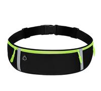 DREI Taschen Sport Bauchtasche für Fitness 7 Zoll | Leichtes Chinlon Tpu, Glatter Reißverschluss, 360 Grad Reflektoren, Unisex in Schwarz