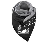 Dreieck Schal Damen Winter Warm Schlupfschal Herbst Halstuch Kuschelig Winterschal Blumen Muster Herbst Schal Frauen Deckenschal Halstuch Scarf Poncho Cape