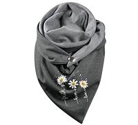 Dreieck Schal Damen Winter Warm Schlupfschal Herbst Halstuch Kuschelig Winterschal Blumen Muster Herbst Schal Frauen Deckenschal Halstuch Scarf Poncho Cape (G)