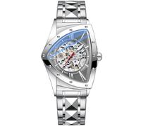 Dreieck Silber Blau Skelett Herren Mechanische Automatikuhren Edelstahlband Sport Herrenuhr - Silber Grau, LCX996-Silbergrau, modisch