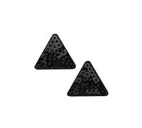 Dreiecke Pailletten Schwarz 2 Stück - Aufnäher, Bügelbild, Aufbügler, Applikationen, Patches, Flicken, zum aufbügeln, Größe: 2,2 x 1,9 cm