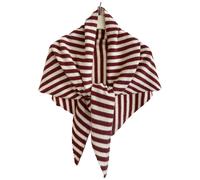 Dreieckiger Schal aus weicher Wolle, Winterschal-Streifen rot