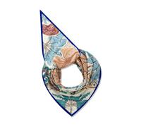 Dreieckstuch aus reiner Baumwolle mit Palmenmotiven blau - Gr. - ONE SIZE