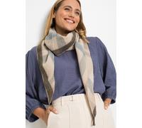 Dreieckstuch BONPRIX, Damen, beige (beige, hellblau, dunkelgrau kariert), Obermaterial: 100% Polyacryl, Modetücher (97313542-0) beige, hellblau, dunkelgrau kariert