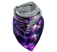 Dreieckstuch, Halstuch mit süßen Clip, Grauer Fleece/graue Baumwolle mit grau/weißen Pusteblumen, Schal, Wickelschal Elegant