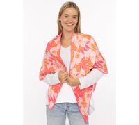 Dreieckstuch ZWILLINGSHERZ "Blumen & Sträucher", Damen, beige pink orange, Strick, Materialmix, gemustert, mehrfarbig, Modetücher, Strick, florales Muster, wärmend (48749357-0) beige pink orange