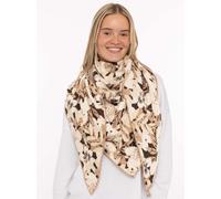 Dreieckstuch ZWILLINGSHERZ "Blumen & Sträucher", Damen, beige, Strick, Materialmix, gemustert, mehrfarbig, Modetücher, Strick, florales Muster, wärmend (60620053-0) beige