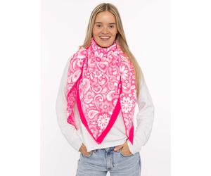 Dreieckstuch ZWILLINGSHERZ "Blumige Aussichten", Damen, pink rot, Strick, Materialmix, gemustert, mehrfarbig, Modetücher, Florales Muster, Kante Uni, Strick (29820358-0) pink rot