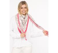Dreieckstuch ZWILLINGSHERZ "Classy-ZH", Damen, rosa (grau pink), Strick, Obermaterial: 50% Baumwolle, 50% Polyacryl, gemustert, mehrfarbig, Modetücher, Feinstrick, klassisches Muster, positiv Botschaf