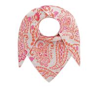 Dreieckstuch ZWILLINGSHERZ "Cozy Paisley", Damen, grau orange pink, Strick, Materialmix, gemustert, mehrfarbig, Modetücher Dreieckstuch, modisches Muster, Strick, wärmend (57356634-0)