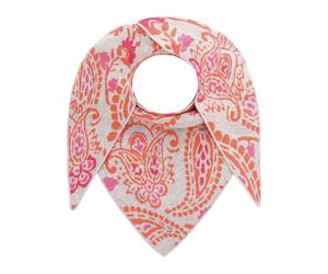 Dreieckstuch ZWILLINGSHERZ "Cozy Paisley", Damen, orange (grau orange pink), Strick, Materialmix, gemustert, mehrfarbig, Modetücher, modisches Muster, Strick, wärmend (57356634-0) grau orange pink