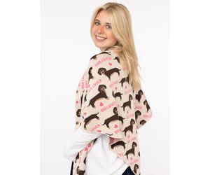 Dreieckstuch ZWILLINGSHERZ "Dog Lover", Damen, beige pink, Strick, Materialmix, gemustert, mehrfarbig, Modetücher, Dackelmotiv, wärmend, Strick (67146823-0) beige pink