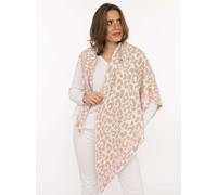 Dreieckstuch ZWILLINGSHERZ "Doppel Leo", Damen, hellbeige, Baumwollmischung, Modetücher, kombiniert Leo-Print mit Schriftzug, Mode Tuch (29759943-0) hellbeige