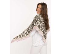 Dreieckstuch ZWILLINGSHERZ "Doppel Leo", Damen, salbei, Baumwollmischung, Modetücher, kombiniert Leo-Print mit Schriftzug, Mode Tuch (71522305-0) salbei