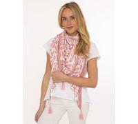 Dreieckstuch ZWILLINGSHERZ "Flower Fun", Damen, rosa, Web, Viskose, Modetücher, verspieltes Blumenmuster, Tasseln, glänzende Oberfläche (92994438-0) rosa
