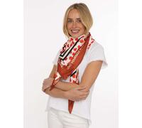 Dreieckstuch ZWILLINGSHERZ "Herzen Allover", Damen, rot, Web, Polyester, Modetücher, durchgehendes Herz-Muster mit Schriftzug, glänzende Oberfläche (32810640-0) rot