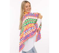 Dreieckstuch ZWILLINGSHERZ "Jahrmarkt", Damen, bunt, Strick, Materialmix, gemustert, mehrfarbig, Modetücher Dreieckstuch, Schriftzug, farbenfroh, wärmend, Strick (74063465-0)