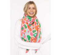 Dreieckstuch ZWILLINGSHERZ "Leo Bunt", Damen, rosa (rosa bunt), Strick, Baumwollmischung, mehrfarbig, Modetücher, buntes Tuch im Leolook in Neon, Feinstrick (18188052-0) rosa bunt