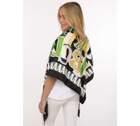 Dreieckstuch ZWILLINGSHERZ "Letters", Damen, schwarz, Obermaterial: 100% Polyester, Modetücher, modernes grafisches Buchstaben-Muster, glänzende Oberfläche (67073448-0) schwarz