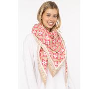 Dreieckstuch ZWILLINGSHERZ ""Luxury Vibes"", Damen, pink (beige pink), Strick, Baumwollmischung, Modetücher, Feinstrick, Blumenmotiv, Statement, wärmend (54914927-0) beige pink