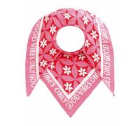 Dreieckstuch ZWILLINGSHERZ ""Luxury Vibes"", Damen, rot pink, Strick, Baumwollmischung, gemustert, mehrfarbig, modisch, Modetücher, Feinstrick, Blumenmotiv, Statement, wärmend (62844624-0) rot pink