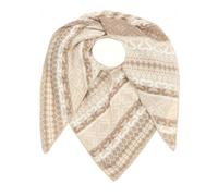 Dreieckstuch ZWILLINGSHERZ ""Maralda"", Damen, beige, Strick, Obermaterial: 50% Baumwolle, 50% Polyacryl, gemustert, mehrfarbig, Modetücher, Feinstrick, Mustermix, umsäumte Kante, wärmend (70262325-0)