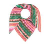 Dreieckstuch ZWILLINGSHERZ ""Maralda"", Damen, grün pink orange, Strick, Materialmix, Modetücher, farbenfrohes Muster, wärmend, Strick (19037504-0) grün pink orange