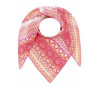 Dreieckstuch ZWILLINGSHERZ ""Maralda"", Damen, türkis orange pink, Strick, Obermaterial: 50% Baumwolle, 50% Polyacryl, gemustert, mehrfarbig, Modetücher, Feinstrick, Mustermix, umsäumte Kante, wärmend