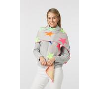 Dreieckstuch ZWILLINGSHERZ ""Neon" mit großen Sternen", Damen, grau, Obermaterial: 50% Baumwolle, 50% Polyacryl, Modetücher, mit großen Sternen (13608466-0) grau