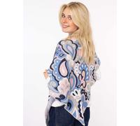 Dreieckstuch ZWILLINGSHERZ ""Paisley all over"", Damen, blau grau, Strick, Materialmix, gemustert, mehrfarbig, Modetücher (74413217-0) blau grau