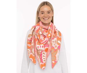 Dreieckstuch ZWILLINGSHERZ "Paisley all over", Damen, orange pink beige, Strick, Materialmix, gemustert, mehrfarbig, Modetücher, modisches Muster, Strick, wärmend (30475063-0) orange pink beige