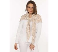 Dreieckstuch ZWILLINGSHERZ "Paisley Blätter", Damen, hellbeige, Baumwollmischung, Modetücher, blumiges Muster, tolles Accessoire, vielseitig tragbar (35029519-0) hellbeige