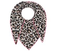 Dreieckstuch ZWILLINGSHERZ ""Summer Lacey"", Damen, pink (beige pink), Strick, Baumwollmischung, Animalmuster, mehrfarbig, Modetücher Dreieckstuch, Feinstrick, Leomuster, Neonkante (29892926-0)