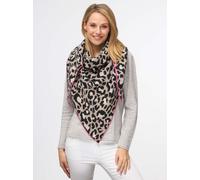 Dreieckstuch ZWILLINGSHERZ "Summer Lacey", Damen, pink (beige pink), Strick, Baumwollmischung, mehrfarbig, Modetücher, Feinstrick, Leomuster, Neonkante (29892926-0) beige pink