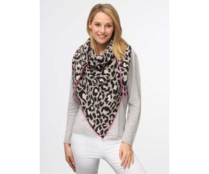 Dreieckstuch ZWILLINGSHERZ "Summer Lacey", Damen, pink (beige pink), Strick, Baumwollmischung, mehrfarbig, Modetücher, Feinstrick, Leomuster, Neonkante (29892926-0) beige pink