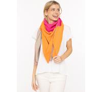 Dreieckstuch ZWILLINGSHERZ "Viereck "Blockstreifen"", Damen, beige orange, Web, Baumwolle, colorblocking, mehrfarbig, Modetücher (95577421-0) beige orange