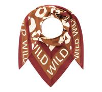 Dreieckstuch ZWILLINGSHERZ "WILD Leo", Damen, braun, Obermaterial: 60% Viskose, 40% Baumwolle, Modetücher, Animal-Muster, klassische Dreiecksform, Schriftzug am Rand (75004118-0) braun