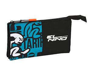 Dreifaches Mehrzweck-Etui El Niño Ocean Schwarz Blau (22 x 12 x 3 cm)