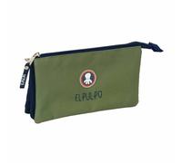 Dreifaches Mehrzweck-Etui El Pulpo Marineblau Militärgrün 22 x 12 x 3 cm