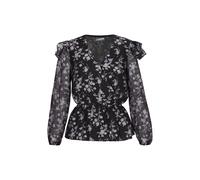 DreiMaster Vintage Damen Bluse Langarm Envelope Freizeit, L, Schwarz