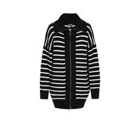 Dreimaster Cardigan Damen Schwarz Wollweiss M/L