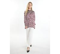 Dreimaster Hemdbluse Damen Wollweiss Bordeaux S